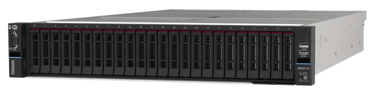Front of Lenovo ThinkSystem SR665 V3